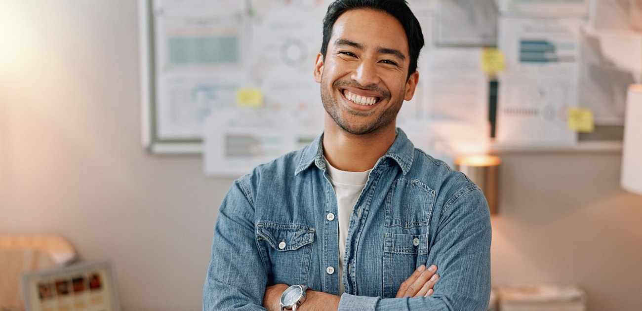 Man smiling with a dental bridge in Killeen