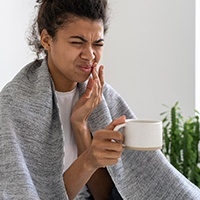 A woman with a toothache