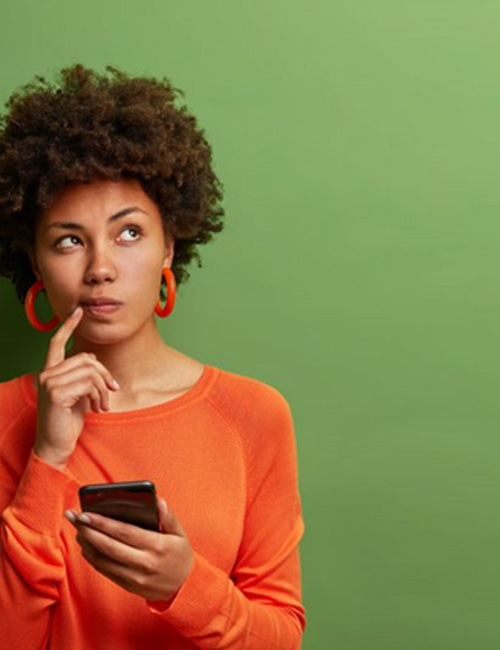 Lady ponders something